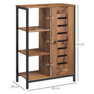 Guardaroba stretto in legno e metallo