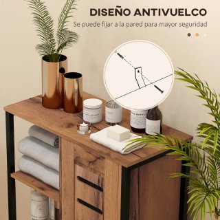 Guardaroba stretto in legno e metallo