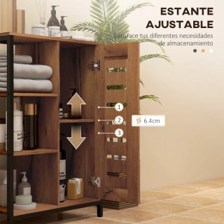 Guardaroba stretto in legno e metallo