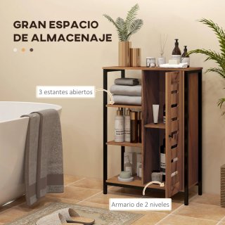 Guardaroba stretto in legno e metallo