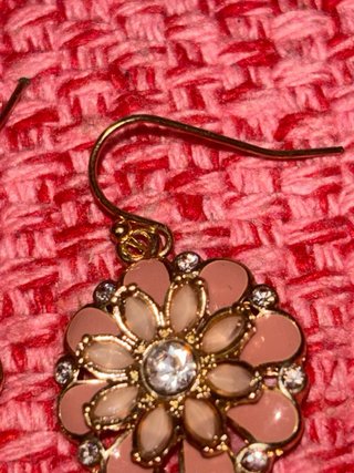 Pendientes Flor Rosa y Dorados