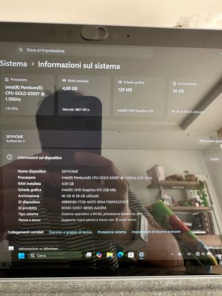 Microsoft Surface Go 3 Grigio/Argento