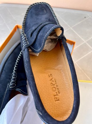 NUOVI Mocassini uomo FLOPAS Nabuk Blu Tg.43