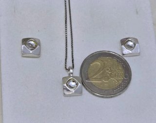 Conjunto Plata 925 Colgante y Pendientes