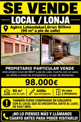 EN VENTA LOCAL O LONJA