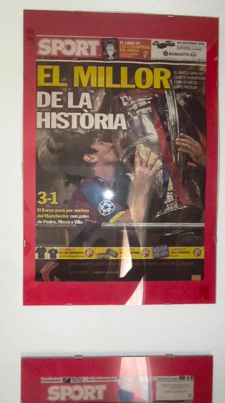 Lote 6 Cuadros Portadas Históricas FC Barcelona