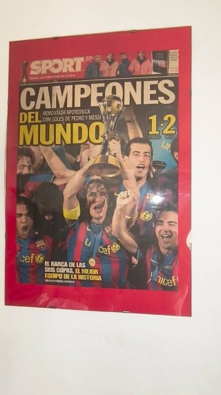 Lote 6 Cuadros Portadas Históricas FC Barcelona