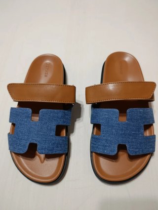 Sandali Hermès Blu e Marrone
