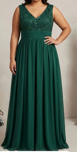 Vestido de fiesta verde talla XL
