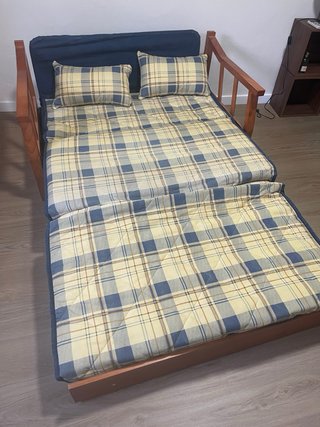 Sofá Cama Madera y Tela