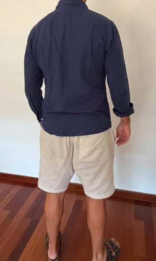 Camisa Polo Ralph Lauren Linho Azul L
