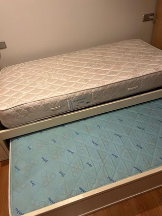 Cama nido blanca + 2 colchones FLEX 90x190