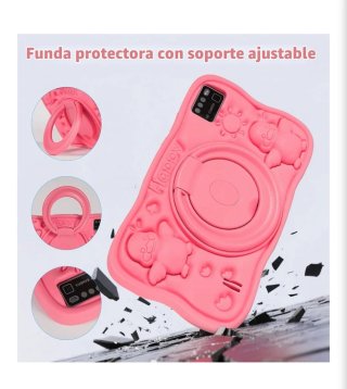Tablet infantil rosa con funda