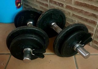 Set de pesas para gimnasio