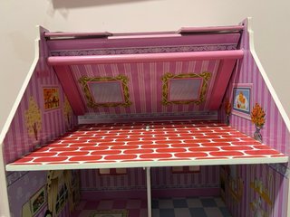 Casita de muñecas madera portátil 3 pisos