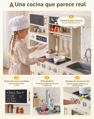 Cocina Infantil Madera Besrey GRANDE NUEVA