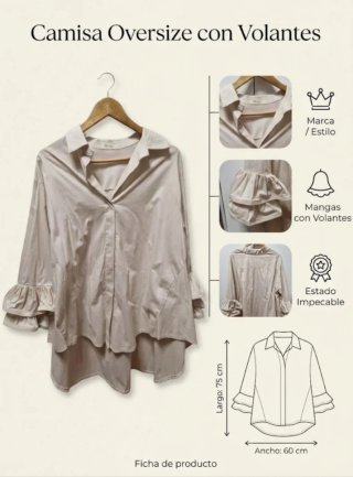 Blusa AMANA'S beige mangas volantes