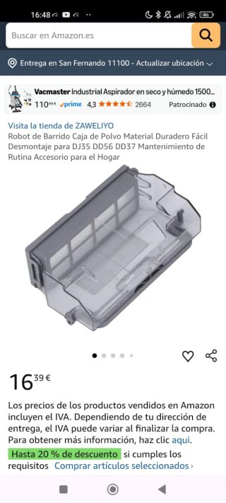 Filtro para robot de barrido