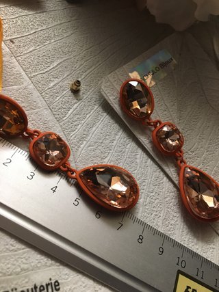 Pendientes Piedras Naranja. Fiesta