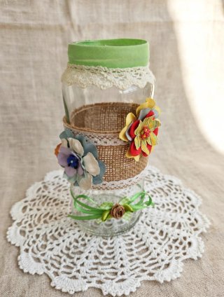 Floreros Vintage de Cristal Reciclado (Pareja)