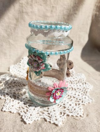 Floreros Vintage de Cristal Reciclado (Pareja)