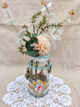 Floreros Vintage de Cristal Reciclado (Pareja)