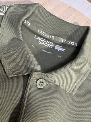 Polo Lacoste Sport Verde con Bandas