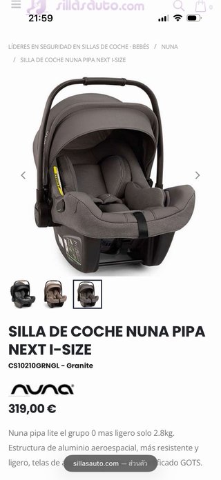 Silla coche Nuna Pipa Next gris