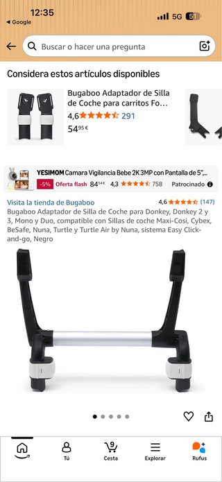 Adaptador Bugaboo Donkey Maxi-Cosi NUEVO!!!