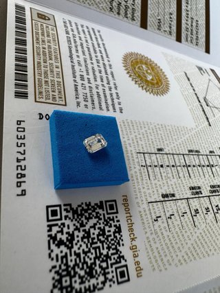 Diamante Natural GIA 0.41ct Corte Esmeralda VVS2