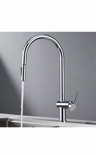 Grifo de cocina plateado
