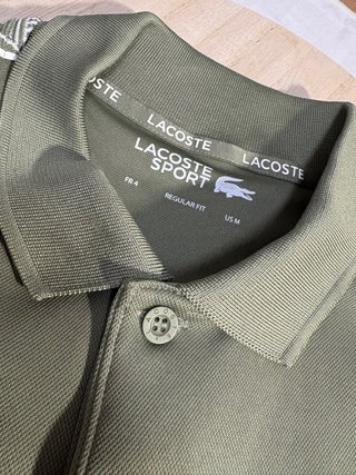 Polo Lacoste Sport Verde con Bandas