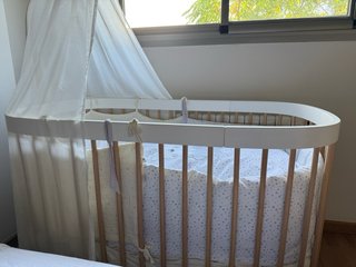Cuna evolutiva blanca y madera