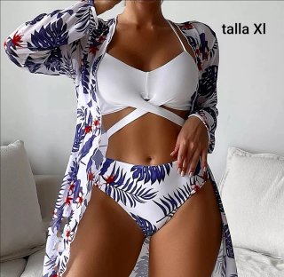 Bañador mujer estampado tropical