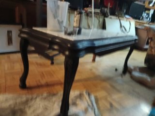 Mesa de salón vintage mármol y madera