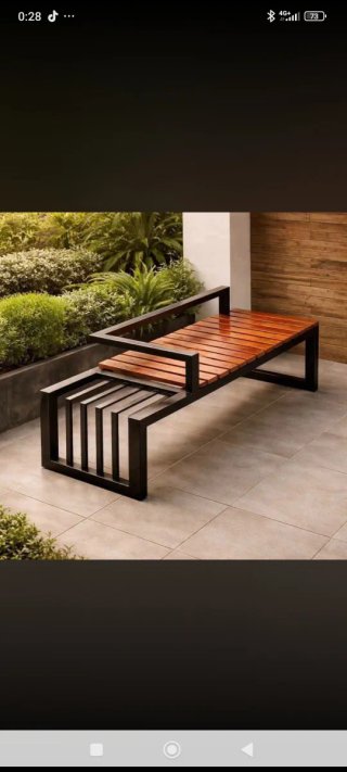 Mesa de exterior a medida madera y metal