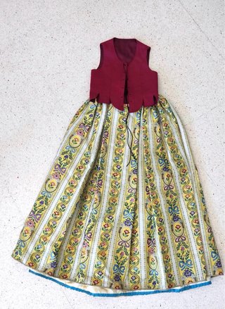 Falda y Justillo Fallera Niña multicolor /Rojo