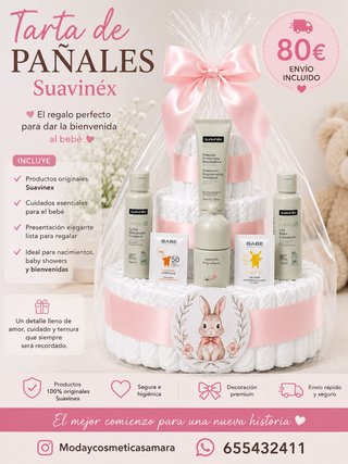Tarta de Pañales y articulos Suavinex