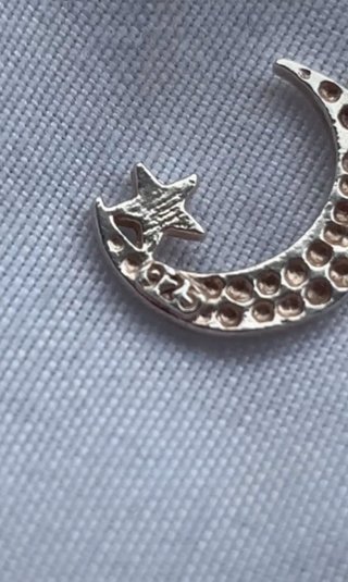Collar de plata ley luna y estrella