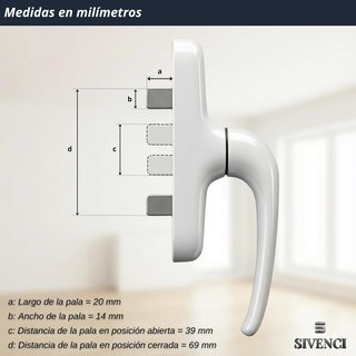Manilla Cremona Ventana Aluminio Blanca Izquierda