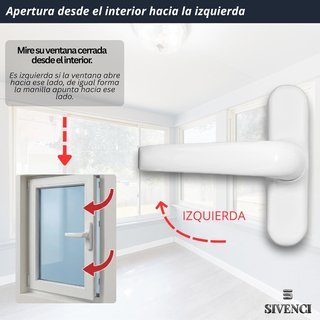 Manilla Cremona Ventana Aluminio Blanca Izquierda