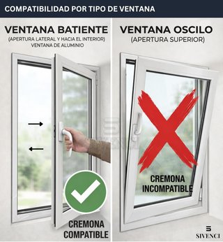 Manilla Cremona Ventana Aluminio Blanca Izquierda