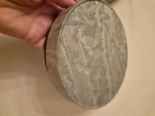 Scatola portagioielli lamina argento e pietra nera