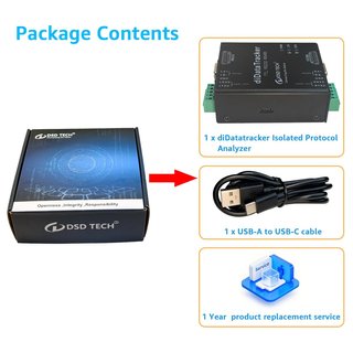 DSD TECH Sniffer RS232 RS485 TTL Aislado USB‑C