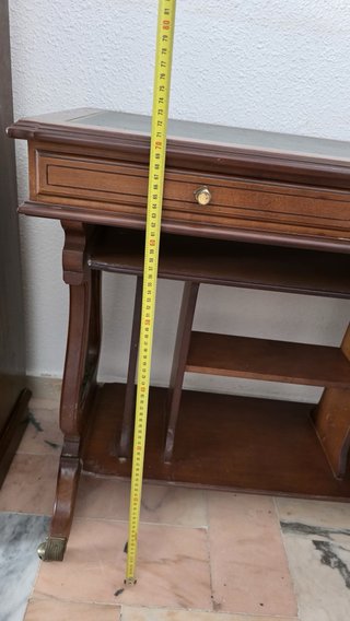 Escritorio clásico madera y cuero