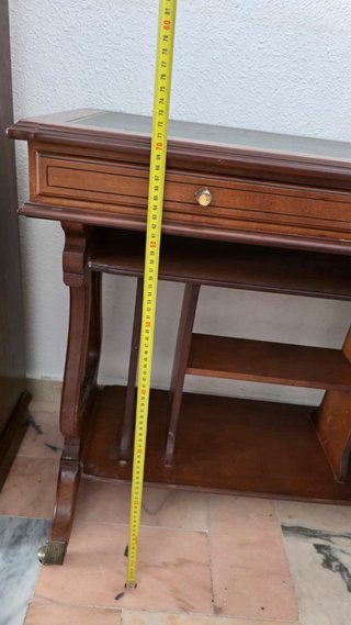 Escritorio clásico madera y cuero