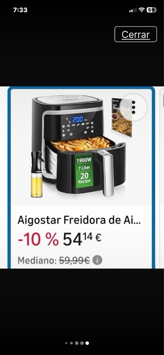 Freidora de aire negra