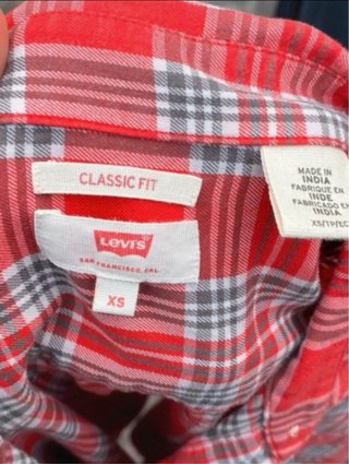 Camisa Levi's cuadros roja talla XS-M