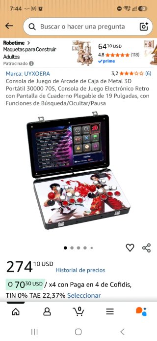 Consola Retro Pandora's Box 20 Pantalla