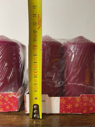 8 Velas Burdeos/Granate Livarno Nuevas